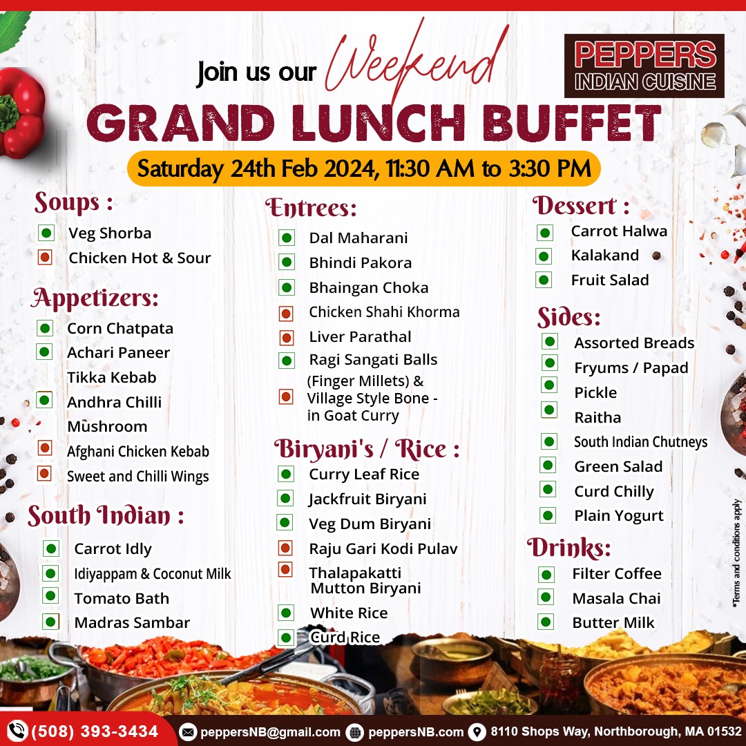 Best Indian Restaurant in Northborough, MA Peppers Indian Cuisine